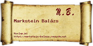 Markstein Balázs névjegykártya